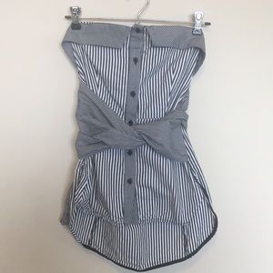 Strapless button down top!